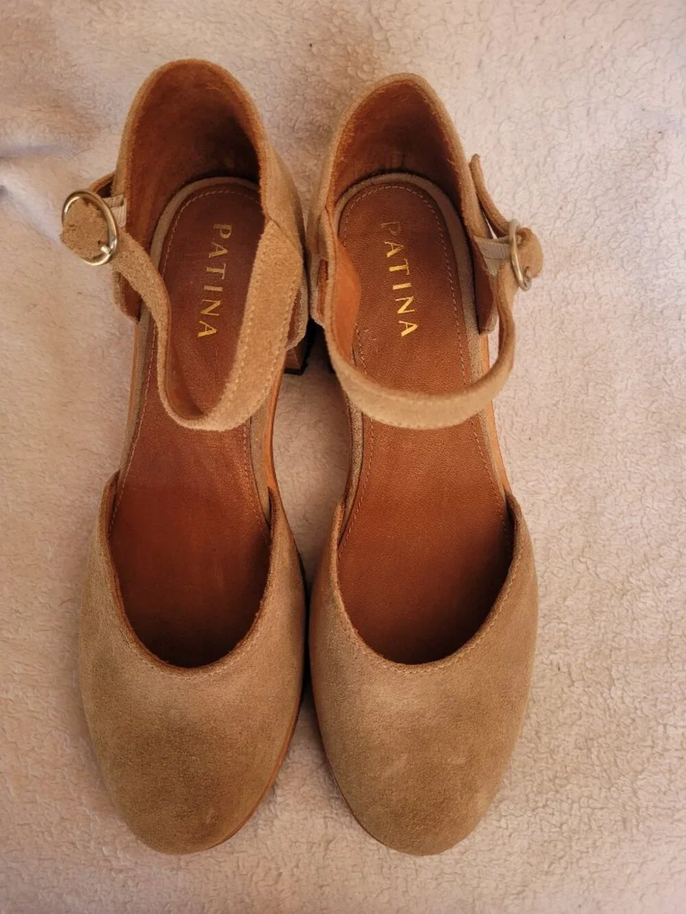 Patina by Portland Leather Goods Mary Jane Tan Suede Women's Shoe Size 8